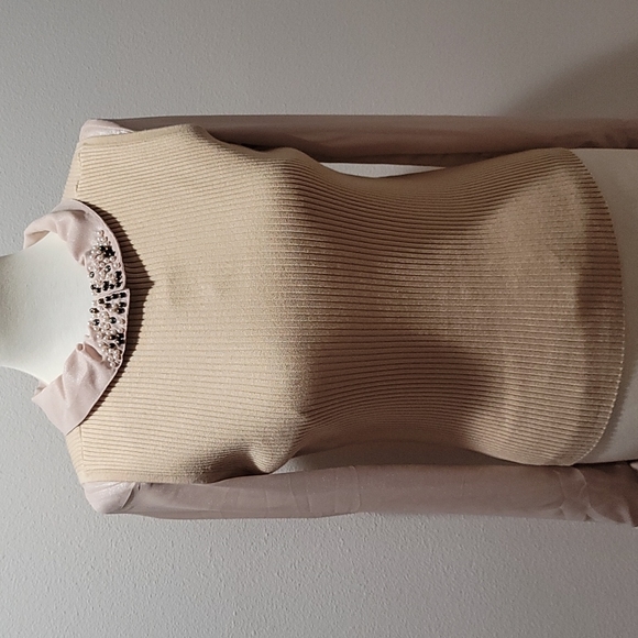Vintage Brown Large Scoop Neck Sweater Vest Classic Casual Minimalist Streetwear - Picture 10 of 12